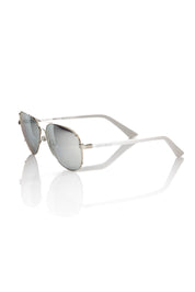 Silver Metallic Fibre Men Sunglass