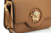 Elegant Calf Leather Shoulder Bag in Brown