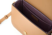 Elegant Calf Leather Shoulder Bag in Brown