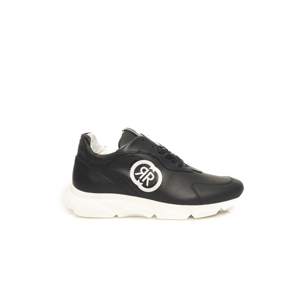 Blå lädersneaker för män