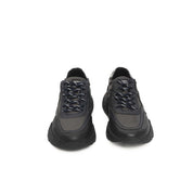 Blå sneakers i kalvskinn för män