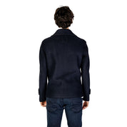 Blue Viscose Jackets & Coat