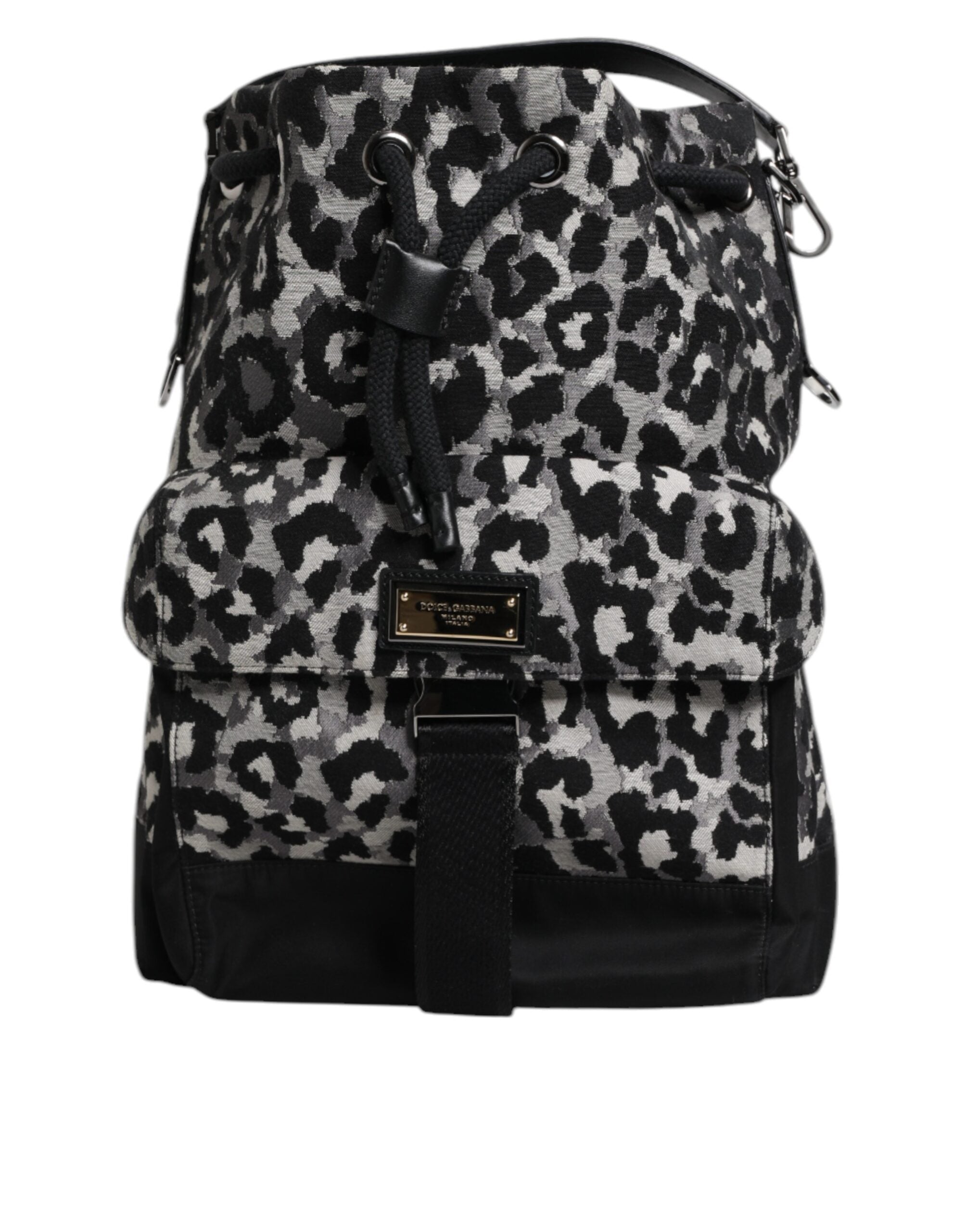Flerfärgad leopardjacquard-hobo-axelväska