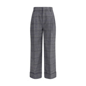 Gray Fleece Wool Casual Pants