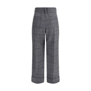 Gray Fleece Wool Casual Pants