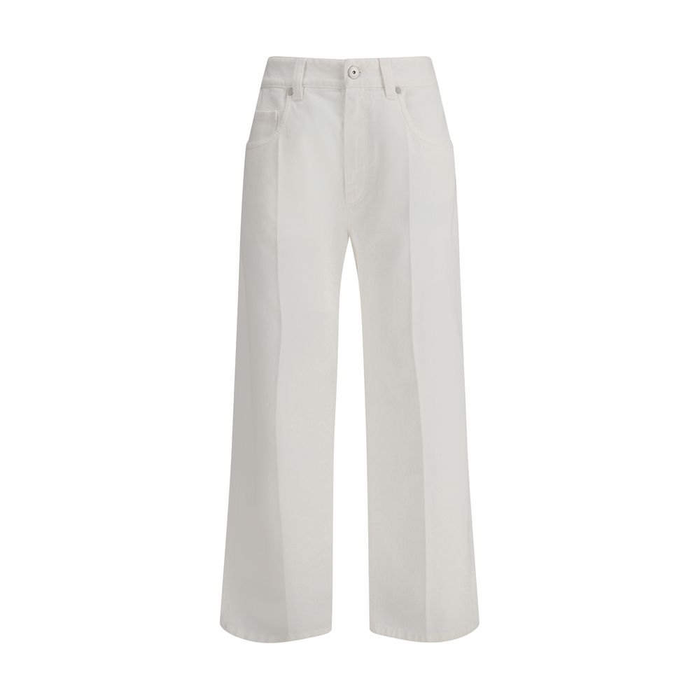 White Cotton Straight-Leg Jeans