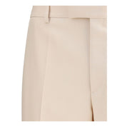 Cream Fleece Wool Dress Pants