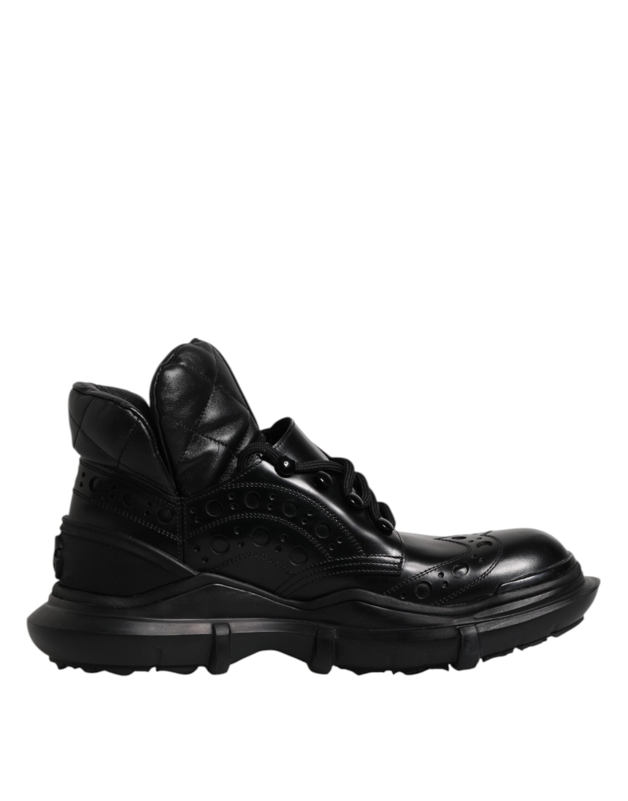 Svarta läderboots för män, vardagsmodell.