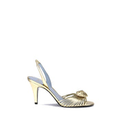 Gold Calf Leather Bos Taurus Stiletto Heel Sandals