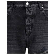 Black Cotton Straight-Leg Jeans