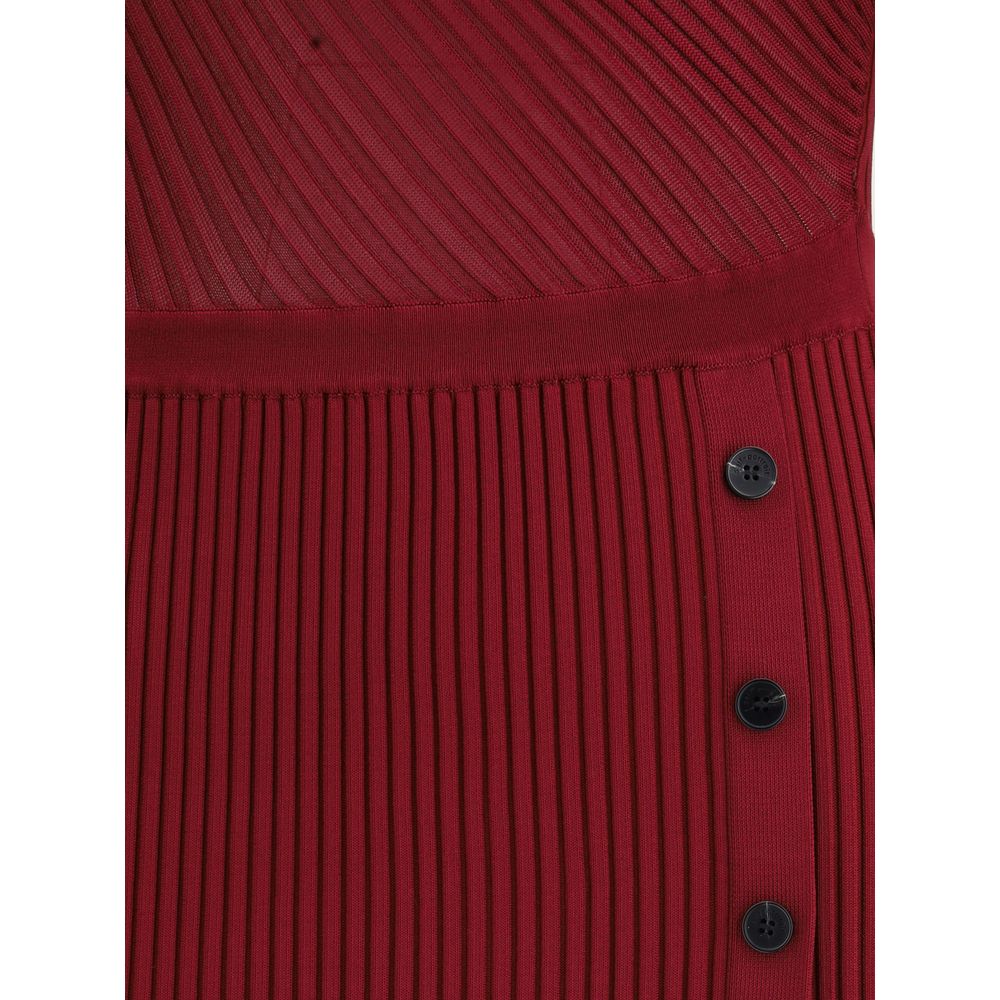 Bordeaux viskos casualklänning