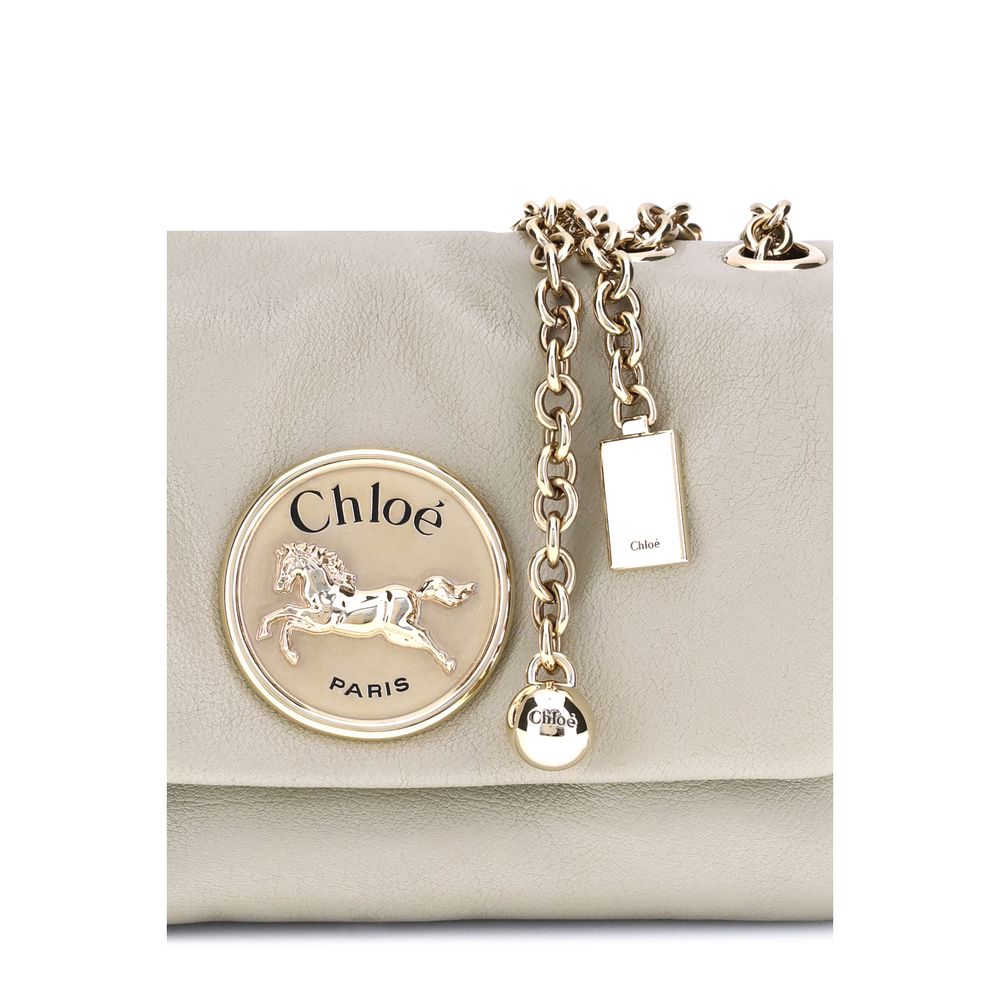 Beige Calf Leather Bos Taurus Shoulder Bag
