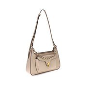 Beige Calf Leather Bos Taurus Shoulder Bag