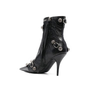 Black Lamb Leather High Heel Boots