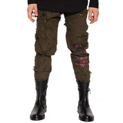 Green Cotton Casual Pants