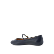Blue Fabric Ballet Flats