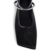 Black Fabric Ballet Flats