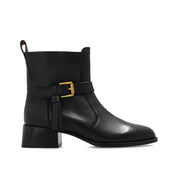 Black Calfskin Ankle Boots