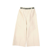 Beige Viscose Casual Pants