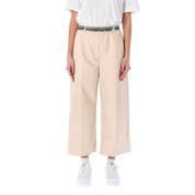 Beige Viscose Casual Pants