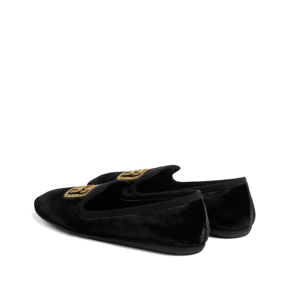 Black Fabric Moccassin