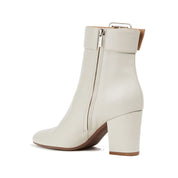 White Lamb Leather Ankle Boots