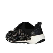Black Fabric Chunky Sneakers