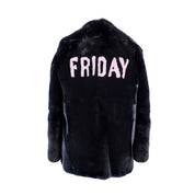 Blue Rabbit Fur Coat