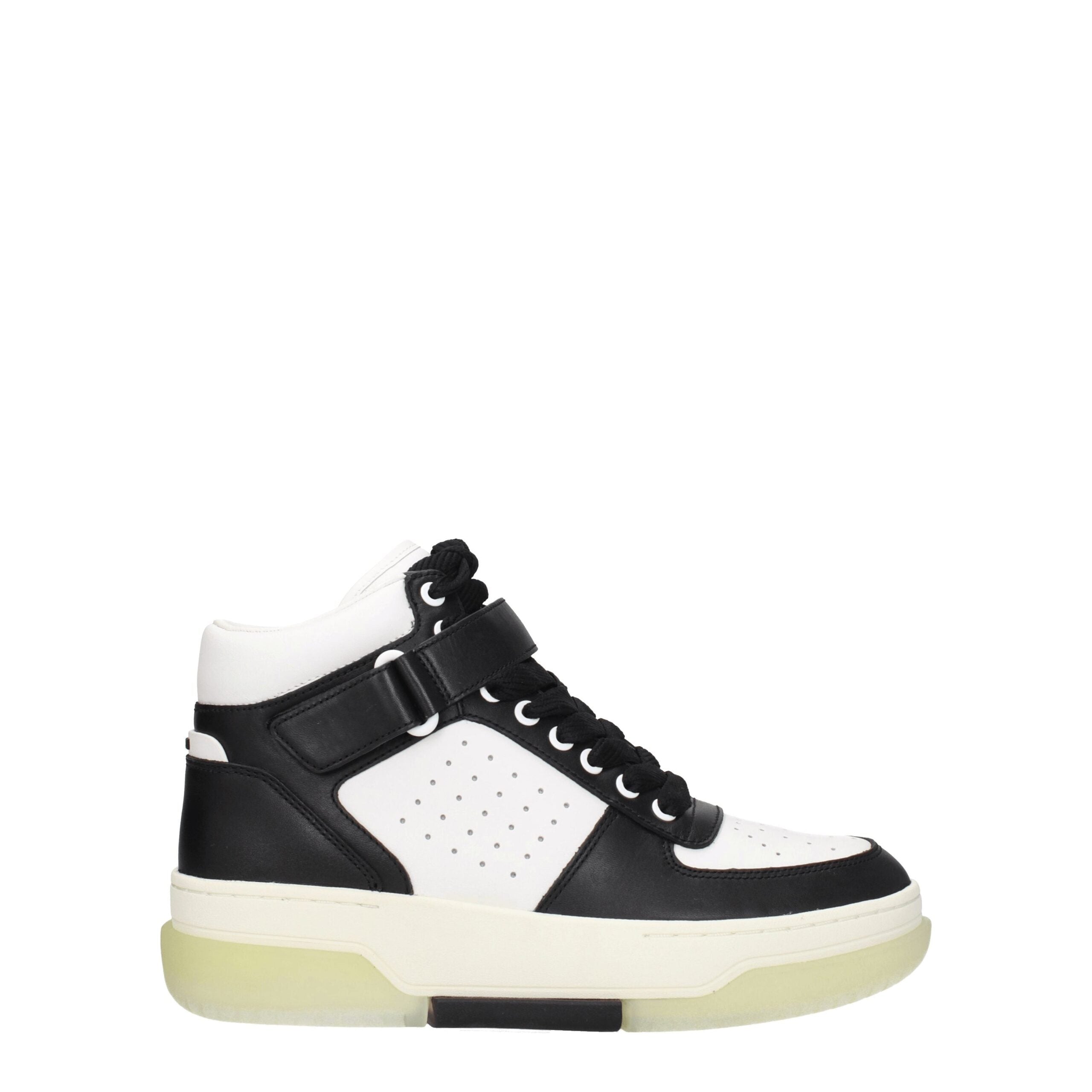 Black Leather High Top Sneakers