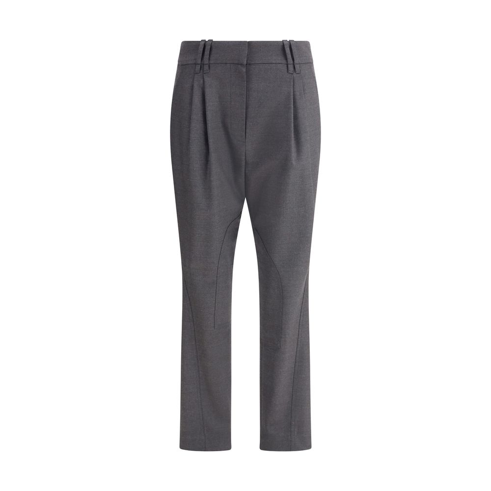 Yellow Fleece Wool Casual Pants