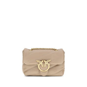 Beige Calf Leather Bos Taurus Shoulder Bag