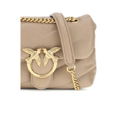 Beige Calf Leather Bos Taurus Shoulder Bag