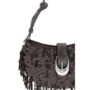 Brown Polyester Shoulder Bag