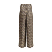 Brown Silk Casual Pants