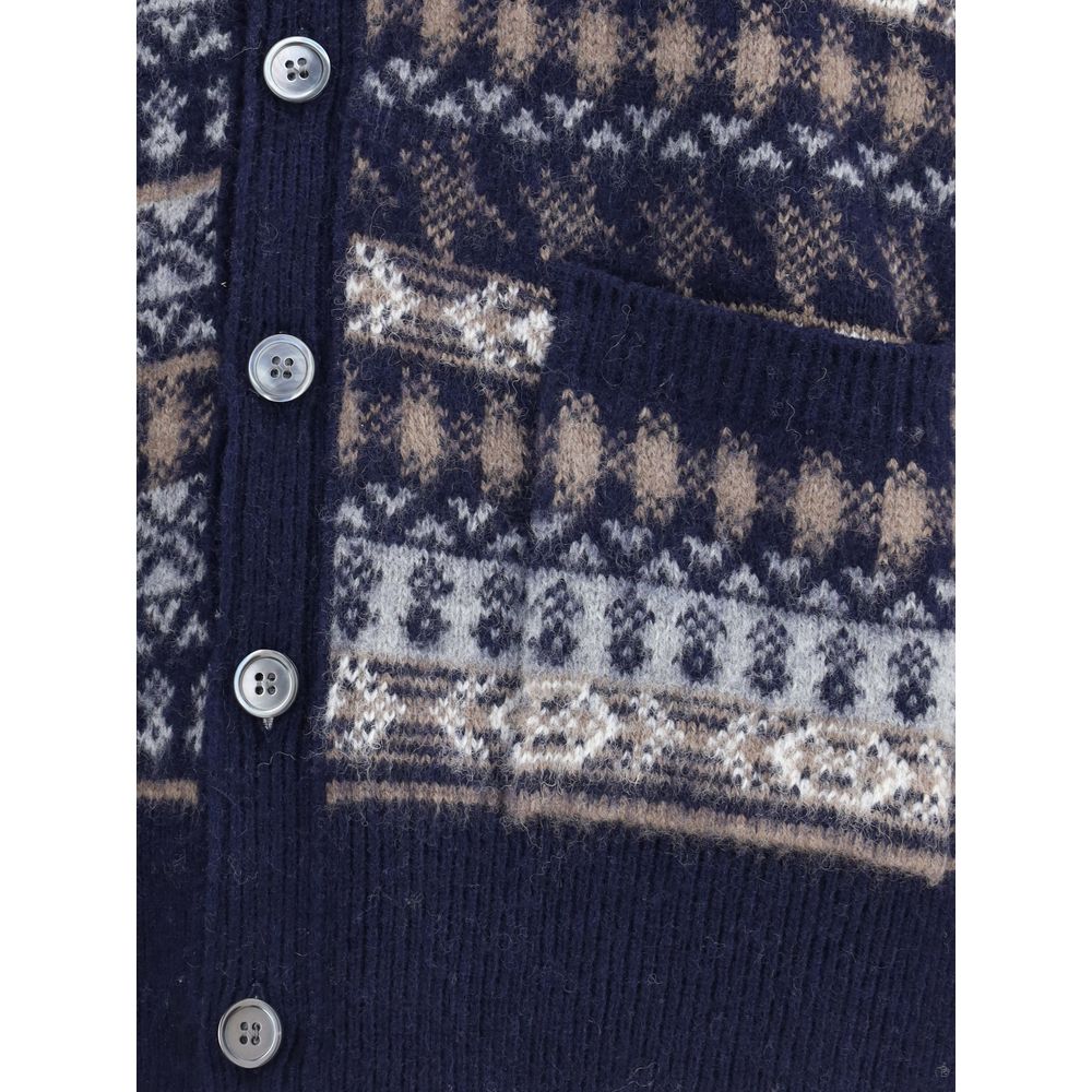 Blue Wool Cardigan