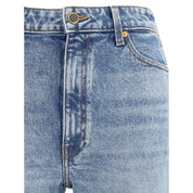 Light Blue Cotton High-Waisted Jean