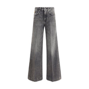 Gray Cotton Relaxed Fit Jeans