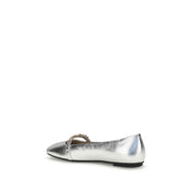Silver Calf Leather Bos Taurus Ballet Flats