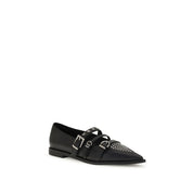 Black Calf Leather Bos Taurus Ballet Flats