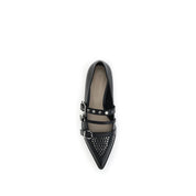 Black Calf Leather Bos Taurus Ballet Flats