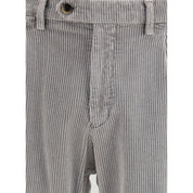 Gray Cotton Casual Pants