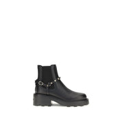 Black Calf Leather Bos Taurus Ankle Boots