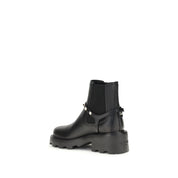 Black Calf Leather Bos Taurus Ankle Boots