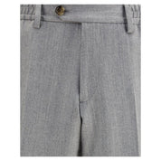 Gray Fleece Wool Chino Pants