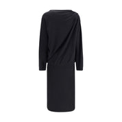 Black Fleece Wool Casual Dress