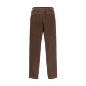 Brown Cotton Casual Pants
