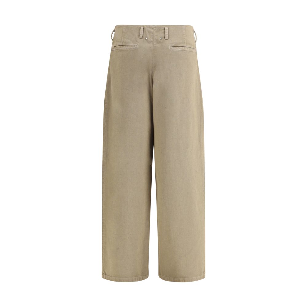 Bicolor Cotton Casual Pants
