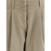 Bicolor Cotton Casual Pants