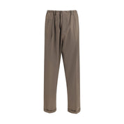 Brown Polyester Casual Pants