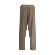 Brown Polyester Casual Pants